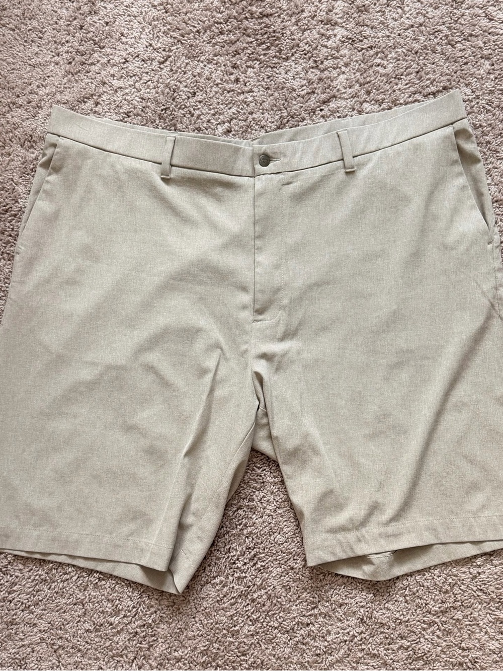 Men's Calloway Flat Front beige Shorts - Classic Tailored Fit